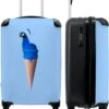 NoBoringSuitcases.com® Koffer - Reiskoffer Met Wielen - Pauw - IJshoorntjes - Blauw - IJs - Vogel - Handbagage Trolley - Past Binnen 55x40x20 Cm En 55x35x25 Cm - Fotokoffer -Reis Opberg Artikelen 1000x1200