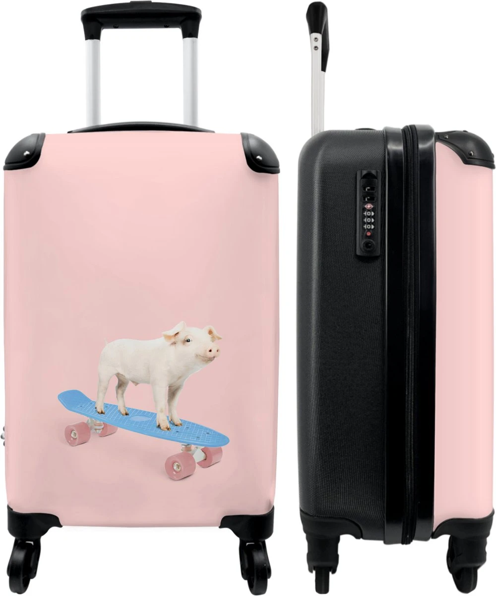 NoBoringSuitcases.com® Kinderkoffer - Trolley Kinderen - Varken - Roze - Skateboard - Kinderen - Meisje - Koffer Dieren - Past Binnen 55x40x20 Cm En 55x35x25 Cm - Reiskoffer Met Wielen 3 NoBoringSuitcases.com® Kinderkoffer - Trolley Kinderen - Varken - Roze - Skateboard - Kinderen - Meisje - Koffer Dieren - Past Binnen 55x40x20 Cm En 55x35x25 Cm - Reiskoffer Met Wielen