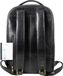 NEGOTIA Alpha - Leren Laptop Rugzak Dames En Heren - Leren Rugtas - 100% Luxe Top-Grain Leer - Zwart -Reis Opberg Artikelen 1005x1200 5