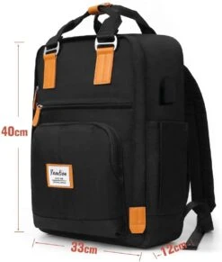 Rugzak Met Laptopvak - Rugzak Van 30 Liter Voor Heren / Dames - Waterdichte Rugzak Voor School / Werk / Reizen - Zwart Maat L -Reis Opberg Artikelen 1017x1200 1