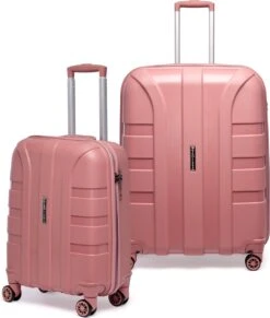 ©TROLLEYZ - Paris No.5 - Kofferset 2 Delig - 55+78cm Met TSA Slot - Dubbele Wielen - 360° Spinners - 100% Polypropyleen - Reiskoffers In Rose Blush -Reis Opberg Artikelen 1020x1200 4