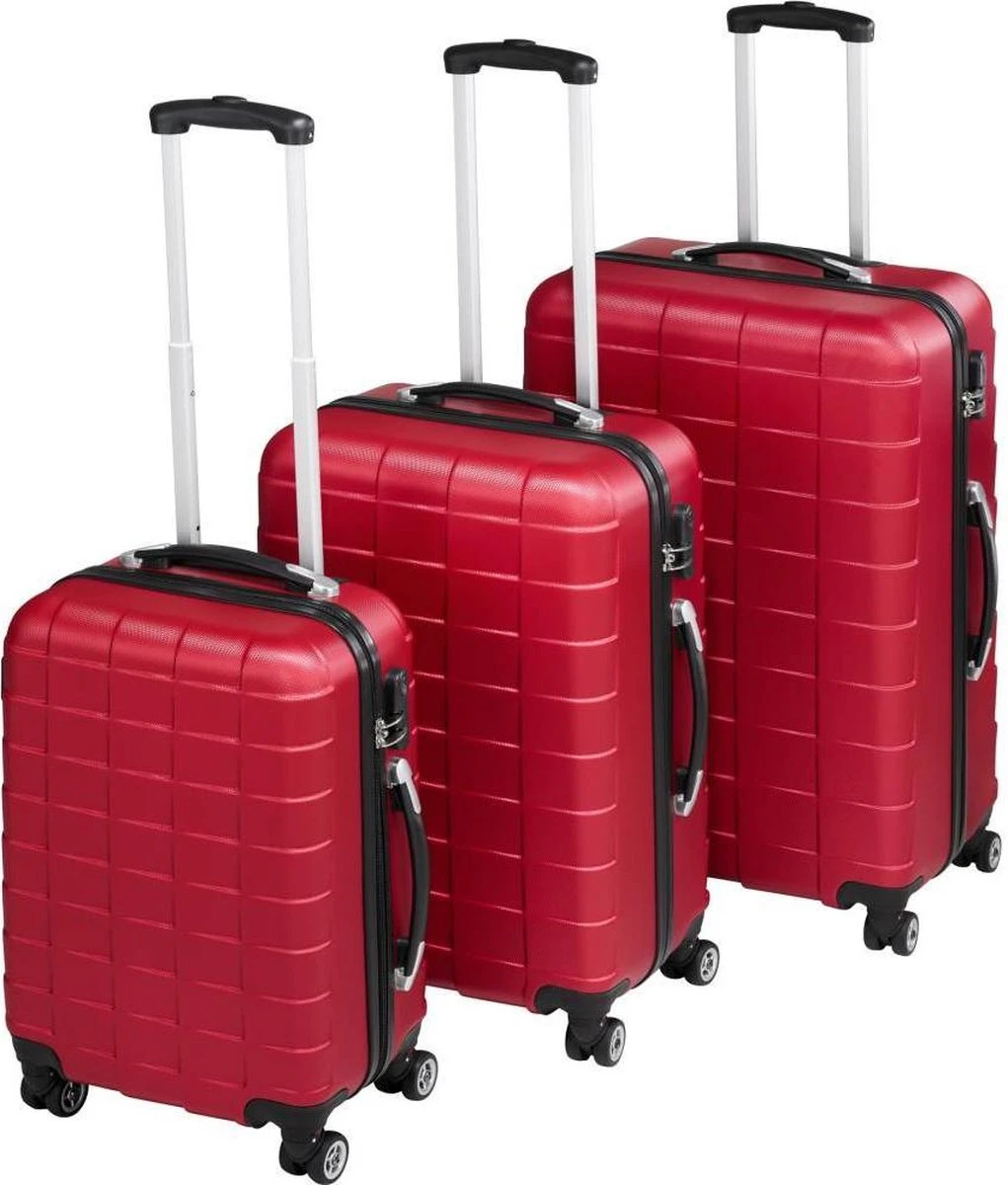 Tectake - Kofferset Trolleyset Reisset - 3-dlg Hardshell Wijnrood - 402670 3 Tectake - Kofferset Trolleyset Reisset - 3-dlg Hardshell Wijnrood - 402670