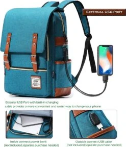 HapiLeap Laptop Vintage Rugzak Waterbestendig Zakelijke Reizen School Rugzak Messenger Bag Past 15.6 Inch Notebook Voor Mannen & Vrouwen -Reis Opberg Artikelen 1030x1200 5