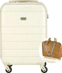 Princess Traveller Florence - Handbagagekoffer Met Strap - Crème - S - 55cm -Reis Opberg Artikelen 1031x1200
