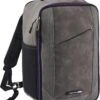 CabinMax Manhatten – Handbagage 20L – Rugzak – Schooltas - 40x20x25 Cm – Compact Reistas – Lichtgewicht – Grijs/Lavender