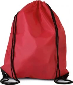 Merkloos Sport Gymtas/draagtas In Kleur Rood Met Handig Rijgkoord 34 X 44 Cm Van Polyester En Verstevigde Hoeken
