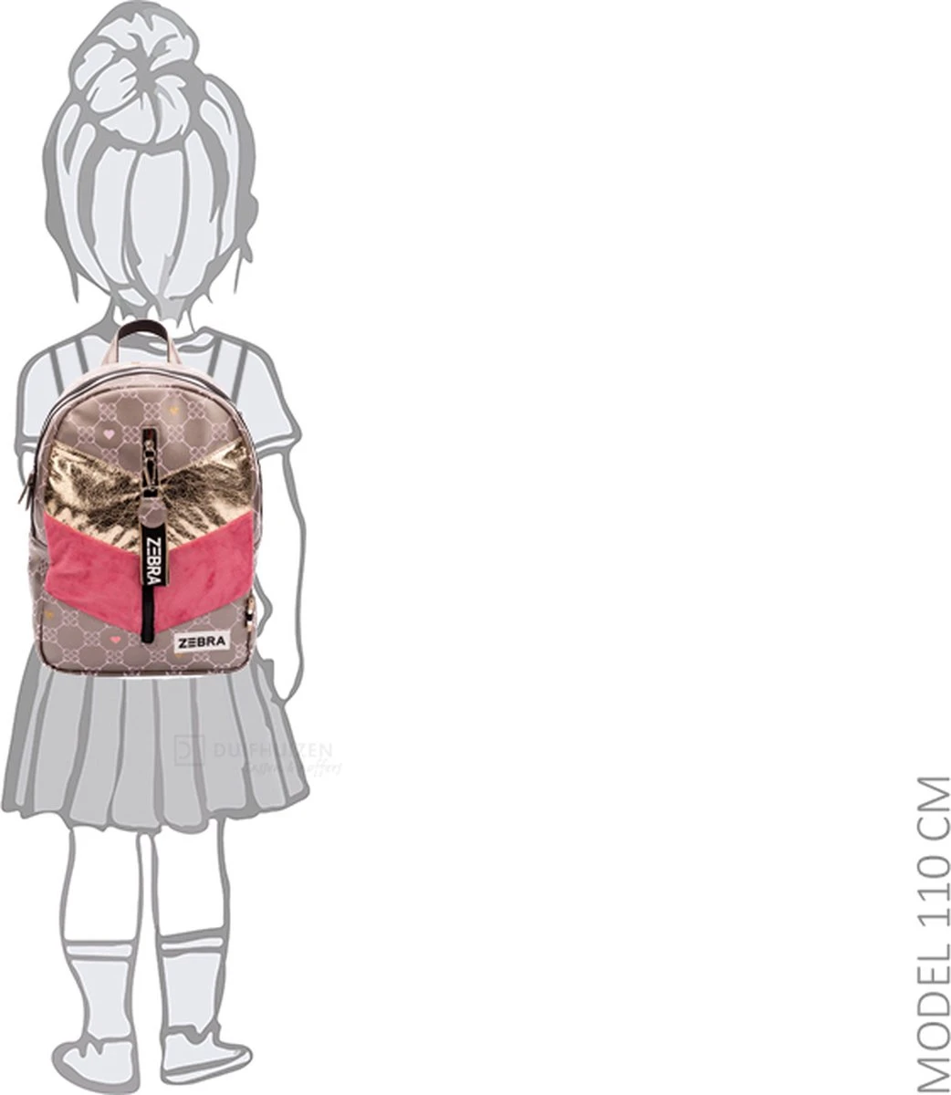 Zebra Trends Rugzak (M) Girls Velvet Horse Bit 4 Zebra Trends Rugzak (M) Girls Velvet Horse Bit - Afbeelding 2
