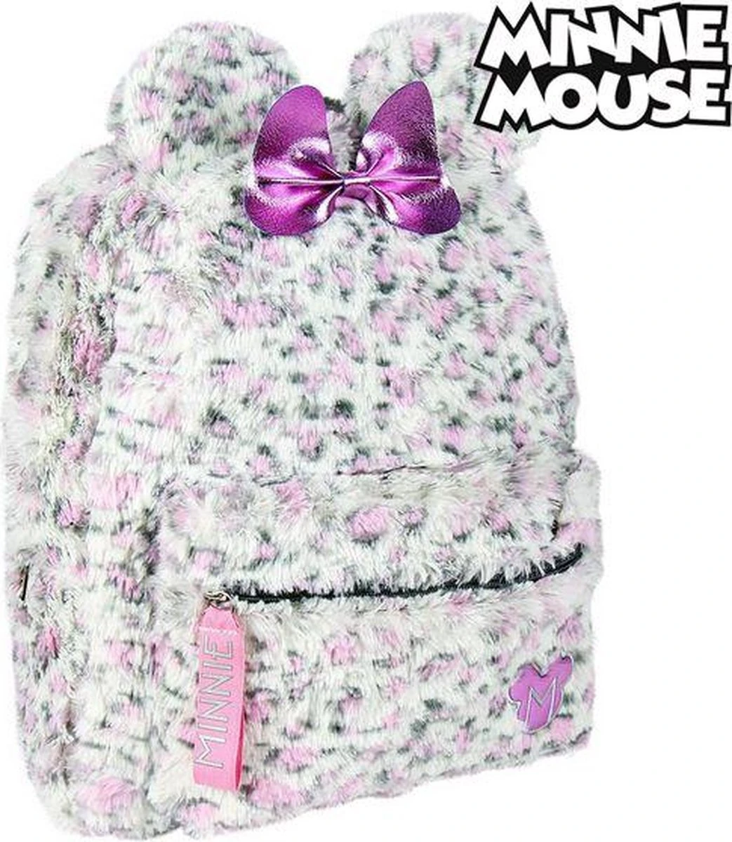 Rugzak Minnie Mouse - Pluche Wit Roze Kindertas Voor School - Schooltas, Disney Schooltas 3 Rugzak Minnie Mouse - Pluche Wit Roze Kindertas Voor School - Schooltas, Disney Schooltas