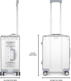 Aluminium Handbagage Koffer Mozzel Darrow - Reiskoffer Met Wielen - 51cm - Harde Koffer - Zilver -Reis Opberg Artikelen 1048x1200 2