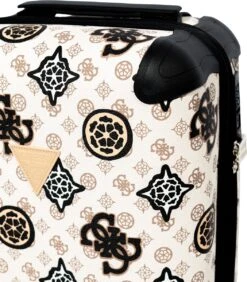 Guess House Party 18 In 4 Wheeler Dames Reiskoffer - Cream Multi Logo -Reis Opberg Artikelen 1052x1200