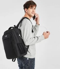 Kono Rugzak - Schooltas - 15,6 Inch Laptop Rugtas - Dames/Heren - 28L - Waterafstotend - Zwart -Reis Opberg Artikelen 1060x1200 6