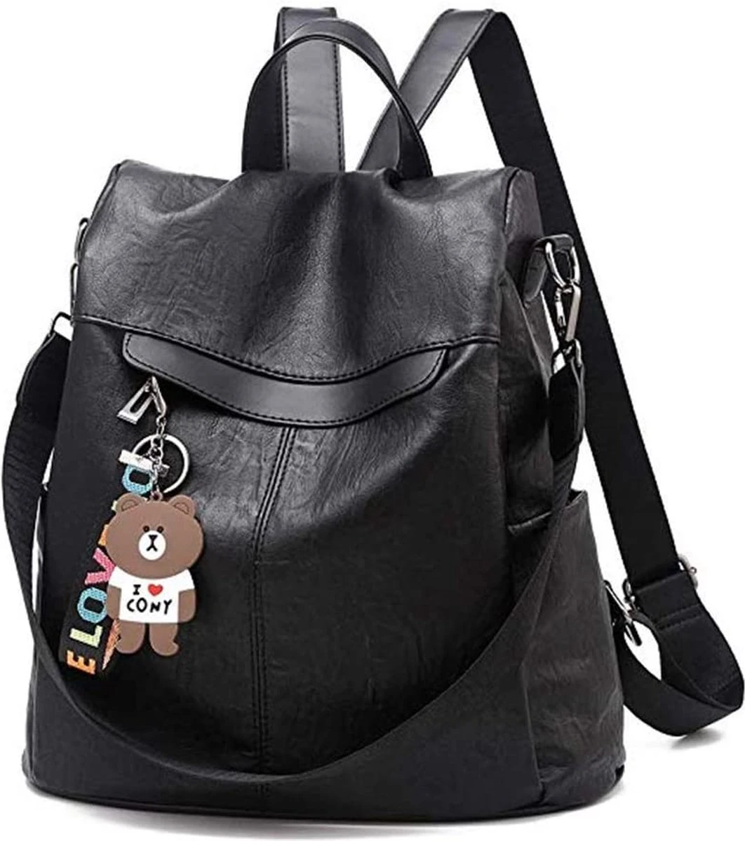 Dames Anti-diefstal Rugzak Schoudertas Vrije Tijd Schooltas Anti Diefstal PU-leer 3 Dames Anti-diefstal Rugzak Schoudertas Vrije Tijd Schooltas Anti Diefstal PU-leer