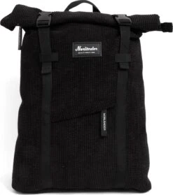 Norlander Vintage Ribbel Rugzak - Zwart - Corduroy - 28 Liter