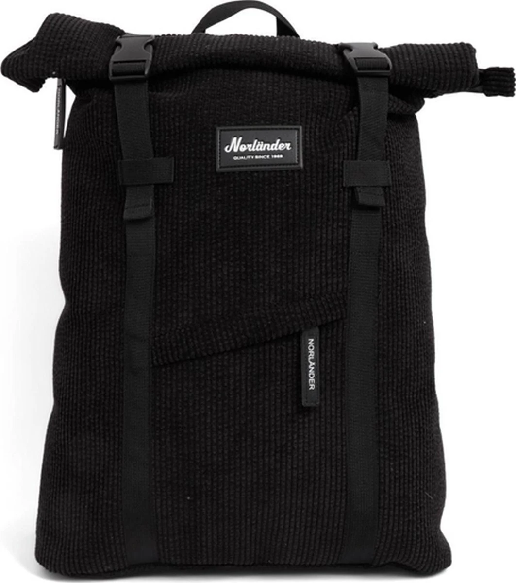 Norlander Vintage Ribbel Rugzak - Zwart - Corduroy - 28 Liter 3 Norlander Vintage Ribbel Rugzak - Zwart - Corduroy - 28 Liter