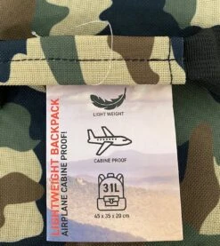 Handbagage Rugzak 31 Liter Backpack - Alle Vliegtuigmaatschappijen! - 45x35x20cm - Rugzak - Lichtgewicht - Camo 14 Handbagage Rugzak 31 Liter Backpack - Alle Vliegtuigmaatschappijen! - 45x35x20cm - Rugzak - Lichtgewicht - Camo -Reis Opberg Artikelen 1070x1200 4