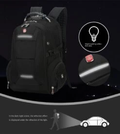 ASA-STAR Rugzak Met 2 USB Charging Anti-theft Laptopvak -Anti-Diefstal- Met Slot (zwart) - Inclusief 2 USB Oplaadstation- Backpack - School - Luxe Laptop Rugtas - Travel- Reistassen - Rugzak Slim Fit School/college Tas Jongens/meisjes -heren- Dames -Reis Opberg Artikelen 1077x1200 2