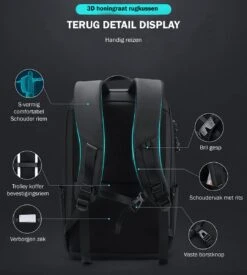 Brandie® - Rugzak - Geschikt Voor 17.3 Inch Laptop - Reistas - Schoudertas - Waterdichte - USB Opladen - Hoge Capaciteit - Anti Diefstal - Normaal Zwart - Voor Heren Tas - Grootte 14*32*48cm - Gewicht 1.3 Kg 21 Brandie® - Rugzak - Geschikt Voor 17.3 Inch Laptop - Reistas - Schoudertas - Waterdichte - USB Opladen - Hoge Capaciteit - Anti Diefstal - Normaal Zwart - Voor Heren Tas - Grootte 14*32*48cm - Gewicht 1.3 Kg -Reis Opberg Artikelen 1078x1200 1