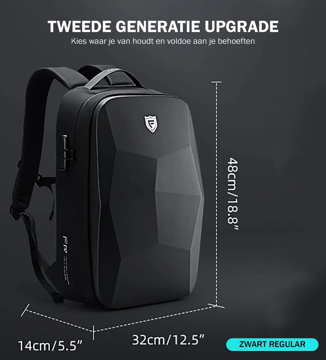 Brandie® - Rugzak - Geschikt Voor 17.3 Inch Laptop - Reistas - Schoudertas - Waterdichte - USB Opladen - Hoge Capaciteit - Anti Diefstal - Normaal Zwart - Voor Heren Tas - Grootte 14*32*48cm - Gewicht 1.3 Kg 15 Brandie® - Rugzak - Geschikt Voor 17.3 Inch Laptop - Reistas - Schoudertas - Waterdichte - USB Opladen - Hoge Capaciteit - Anti Diefstal - Normaal Zwart - Voor Heren Tas - Grootte 14*32*48cm - Gewicht 1.3 Kg - Afbeelding 13