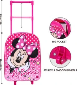 Disney MINNIE MOUSE Polka Dots Trolley Koffertje Vakantie Logeren Tripjes Roze -Reis Opberg Artikelen 1090x1200 1