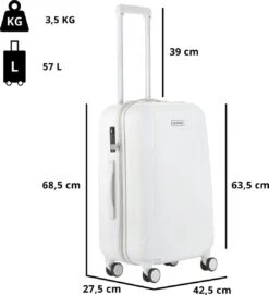 CarryOn Skyhopper Reiskoffer - 68.5cm TSA Trolley Met OKOBAN - Wit 18 CarryOn Skyhopper Reiskoffer - 68.5cm TSA Trolley Met OKOBAN - Wit -Reis Opberg Artikelen 1092x1200
