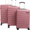 Tobeyz - Kofferset - 3-delig Roze Handbagage - Verrijdbaar Op 4 Wielen - Stevig ABS - Lichtgewicht, Trolley -Reis Opberg Artikelen 1094x1200 3