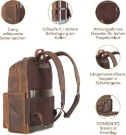 DONBOLSO Rugzak Tokio I Premium Lederen Dagrugzak Voor Mannen En Vrouwen Met Laptopvak I Ideale Lederen Rugzak Voor Op Reis, Kantoor, Universiteit I Handgemaakte Laptoptas I Vintage Bruin -Reis Opberg Artikelen 1119x1200 1