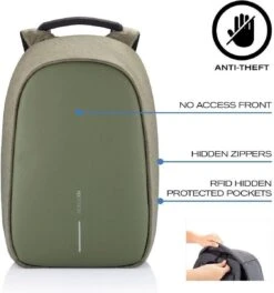 XD Design Bobby Hero Regular - Anti-Diefstal Rugzak 18 Liter - Groen -Reis Opberg Artikelen 1123x1200 1