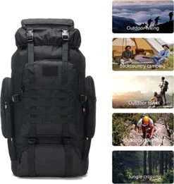 IBright XXL Tactical Backpack 100 Liter - Tactische Rugzak -Militaire Rugzak - Waterdicht - Zwart -Reis Opberg Artikelen 1137x1200 9