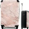 MuchoWow® Koffer - Marmer - Roze - Luxe - Marmerlook - Glitter - Design - Past Binnen 55x40x20 Cm En 55x35x25 Cm - Handbagage - Trolley - Fotokoffer - Cabin Size - Print -Reis Opberg Artikelen 1145x1200