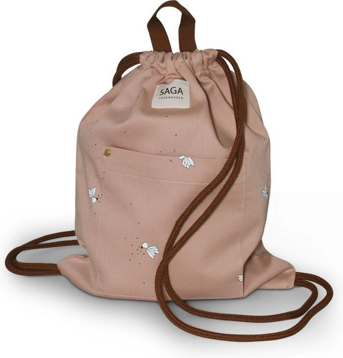 Saga Copenhagen Flipi Latte - Gym Bag - Turnzak - Zwemtas - Rugzakje - Roze Met Vogeltjes 3 Saga Copenhagen Flipi Latte - Gym Bag - Turnzak - Zwemtas - Rugzakje - Roze Met Vogeltjes