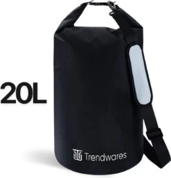 Trendwares - Drybag – Strandtas - Waterdichte Tas – Droogtas – Rugtas - Survival Outdoor Tas – 20 Liter - Zwart