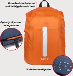 Kono Rugzak XL - Schooltas - 17,3 Inch Laptop Rugtas - Dames/Heren - 36L - Waterafstotend - Blauw -Reis Opberg Artikelen 1155x1200 2