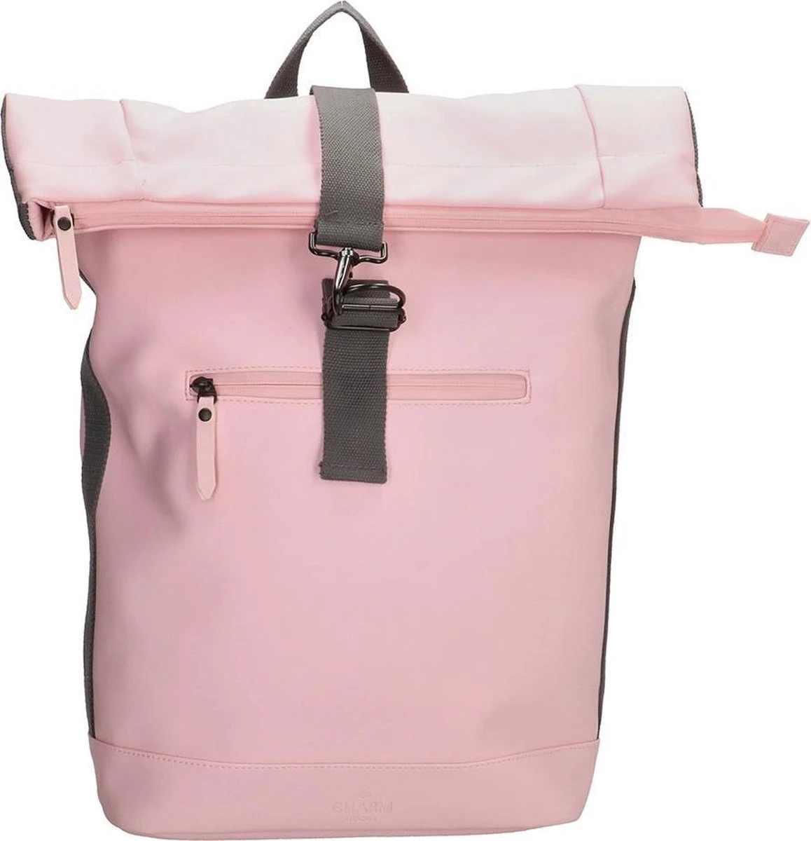 Charm London Neville Waterproof Roll Top Backpack Pink 3 Charm London Neville Waterproof Roll Top Backpack Pink