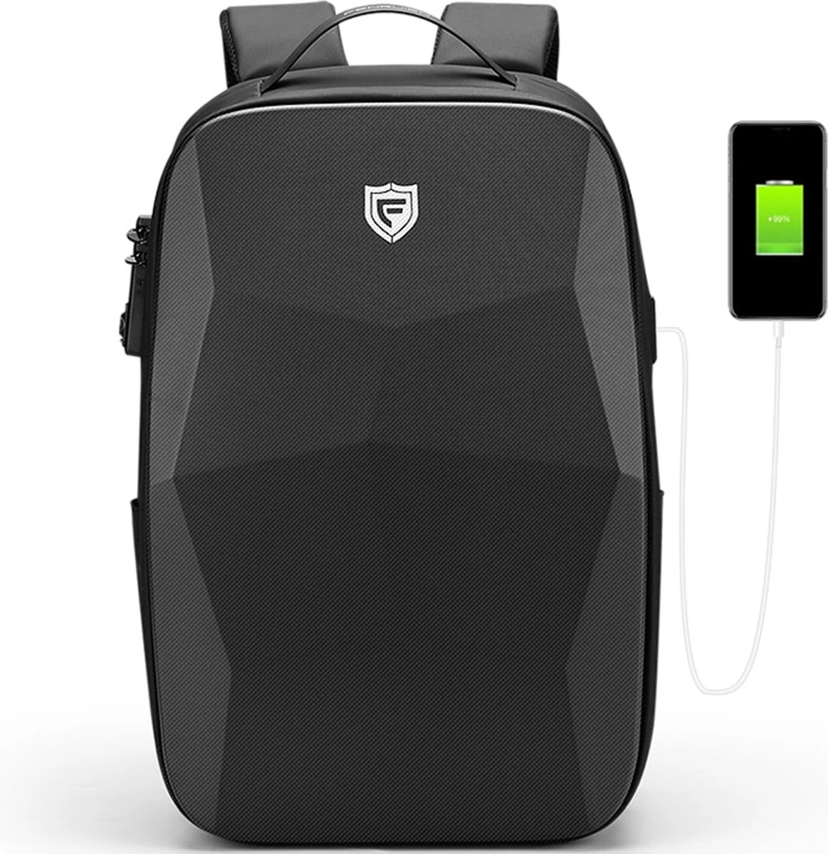 Brandie® - Rugzak - Geschikt Voor 17.3 Inch Laptop - Reistas - Schoudertas - Waterdichte - USB Opladen - Hoge Capaciteit - Anti Diefstal - Normaal Zwart - Voor Heren Tas - Grootte 14*32*48cm - Gewicht 1.3 Kg 14 Brandie® - Rugzak - Geschikt Voor 17.3 Inch Laptop - Reistas - Schoudertas - Waterdichte - USB Opladen - Hoge Capaciteit - Anti Diefstal - Normaal Zwart - Voor Heren Tas - Grootte 14*32*48cm - Gewicht 1.3 Kg - Afbeelding 12