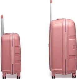 ©TROLLEYZ - Paris No.5 - Kofferset 2 Delig - 55+78cm Met TSA Slot - Dubbele Wielen - 360° Spinners - 100% Polypropyleen - Reiskoffers In Rose Blush -Reis Opberg Artikelen 1170x1200 7