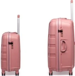©TROLLEYZ - Paris No.5 - Kofferset 2 Delig - 55+78cm Met TSA Slot - Dubbele Wielen - 360° Spinners - 100% Polypropyleen - Reiskoffers In Rose Blush -Reis Opberg Artikelen 1175x1200 3