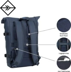 New Rebels® William - Rugtas - Roze - Waterafstotend - Roll-top - 15.615141312108 - 16L - 29x13x45cm - Rugzak / Backpack -Reis Opberg Artikelen 1176x1200 6