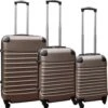 Travelerz Kofferset 3 Delig Met Wielen En Cijferslot - Handbagage Koffers - ABS - Champagne -Reis Opberg Artikelen 1185x1200
