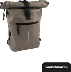 VanEnkhuizen Rolltop Rugzak Met Laptopvak 15,6 Inch - 20 Liter - Waterafstotend En Thermo Materiaal - Taupe