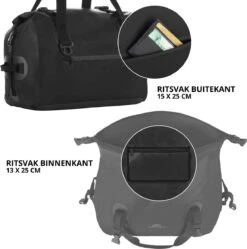 Dutch Mountains Reistas 40ltr – Waterdichte Duffelbag – Sporttas – Travelbag - Roll-top Sluiting – Zwart 17 Dutch Mountains Reistas 40ltr – Waterdichte Duffelbag – Sporttas – Travelbag - Roll-top Sluiting – Zwart -Reis Opberg Artikelen 1192x1200 12