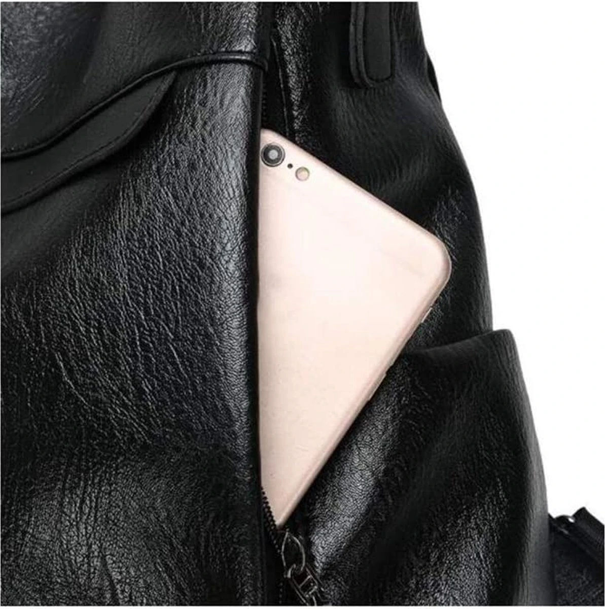 Dames Anti-diefstal Rugzak Schoudertas Vrije Tijd Schooltas Anti Diefstal PU-leer 4 Dames Anti-diefstal Rugzak Schoudertas Vrije Tijd Schooltas Anti Diefstal PU-leer - Afbeelding 2