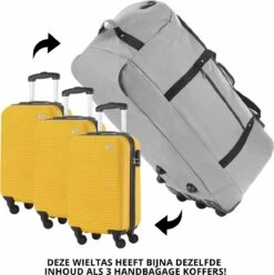 TravelZ Opvouwbare Wieltas | Reistas Op Wielen | 100 Liter | Verbeterd 2022 Model | Grijs -Reis Opberg Artikelen 1194x1200 6