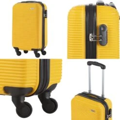 TravelZ Horizon Handbagagekoffer - 54cm Handbagage Trolley Met Gevoerde Binnenkant - Geel -Reis Opberg Artikelen 1196x1200