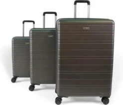 ©TROLLEYZ - Amsterdam No.9 - Kofferset 3 Delig - 55cm+69cm+78cm Met TSA Slot - Dubbele Wielen - 360° Spinners - 100% ABS - Reiskoffers In Cloudy Grey -Reis Opberg Artikelen 1200x1022 2