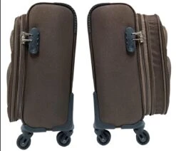 Stoffen Handbagage Koffer 51cm 4 Wielen Trolley - Bruin -Reis Opberg Artikelen 1200x1029