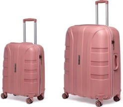 ©TROLLEYZ - Paris No.5 - Kofferset 2 Delig - 55+78cm Met TSA Slot - Dubbele Wielen - 360° Spinners - 100% Polypropyleen - Reiskoffers In Rose Blush -Reis Opberg Artikelen 1200x1051 4