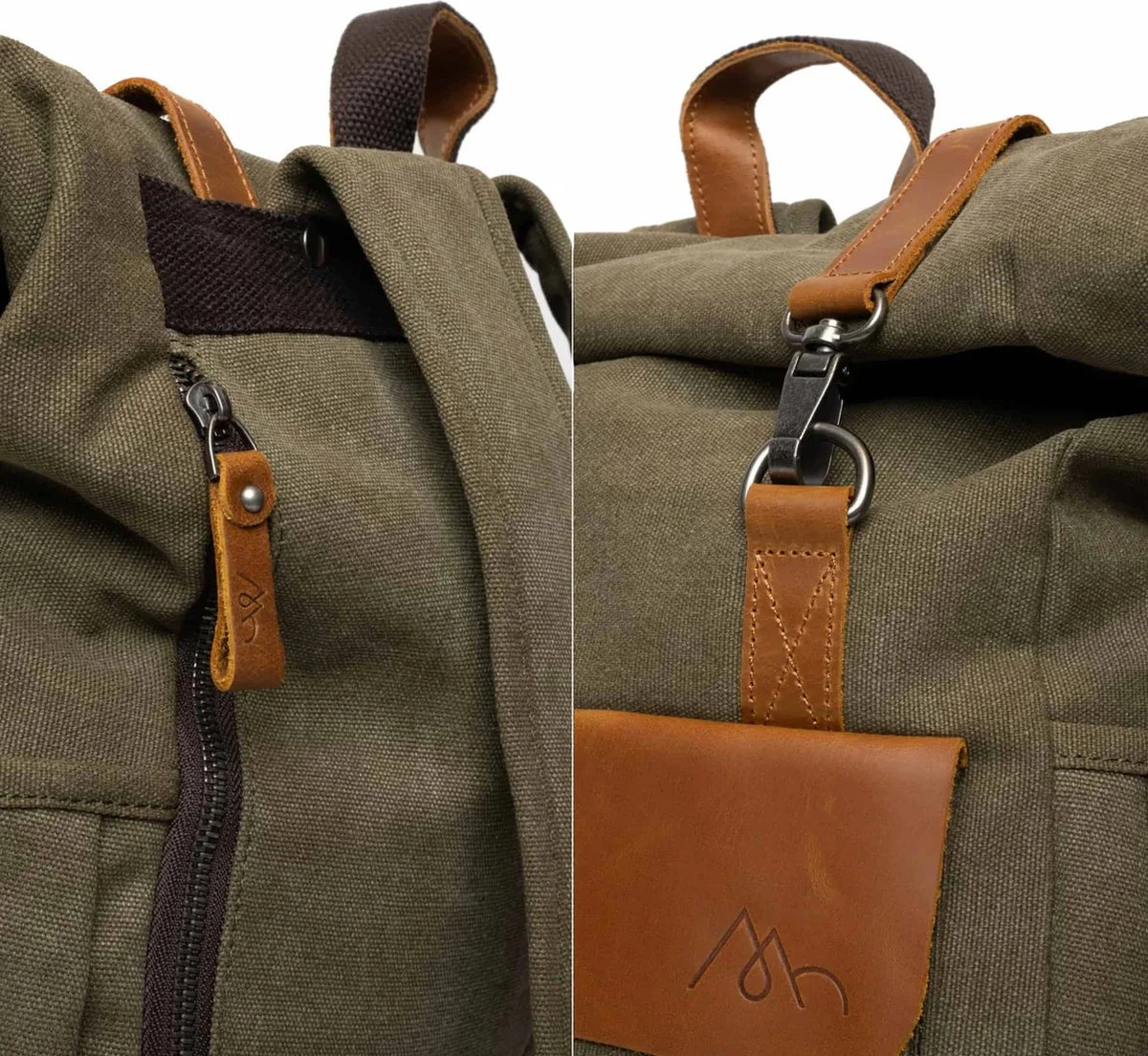 MORGNTAU - Ukiyo - Rugzak - Backpack - Groen - Canvas - Leer 6 MORGNTAU - Ukiyo - Rugzak - Backpack - Groen - Canvas - Leer - Afbeelding 4