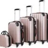 Monzana Hardcase Kofferset 4 Delig - Baseline Beautycase/M/L/XL - Rosé -Reis Opberg Artikelen 1200x1110 1