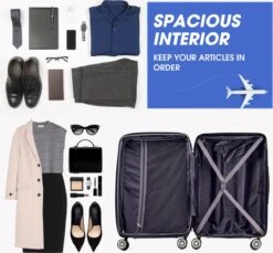 Merax 3-delig Kofferset Met TSA Slot - Trolleyset ABS 40L, 70L & 110 Liter - Blauw -Reis Opberg Artikelen 1200x1111 4