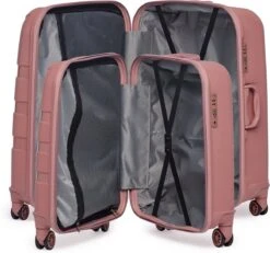 ©TROLLEYZ - Paris No.5 - Kofferset 2 Delig - 55+78cm Met TSA Slot - Dubbele Wielen - 360° Spinners - 100% Polypropyleen - Reiskoffers In Rose Blush -Reis Opberg Artikelen 1200x1123 2